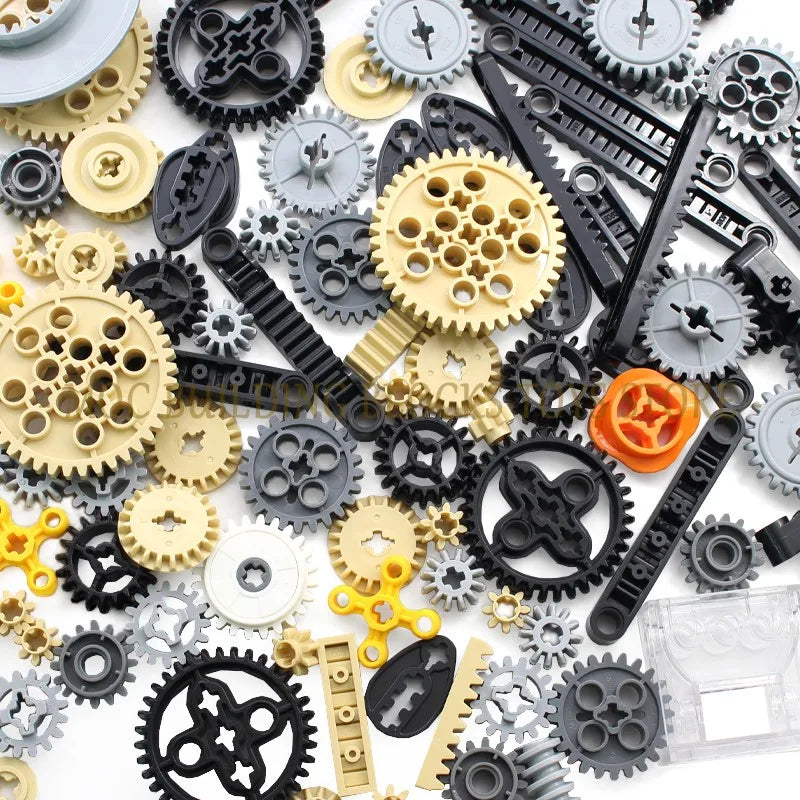 High-Tech Bricks Technical Parts Gears Shock Absorbers Suspension Steering Axle Connector Building Blocks Car Set Toys