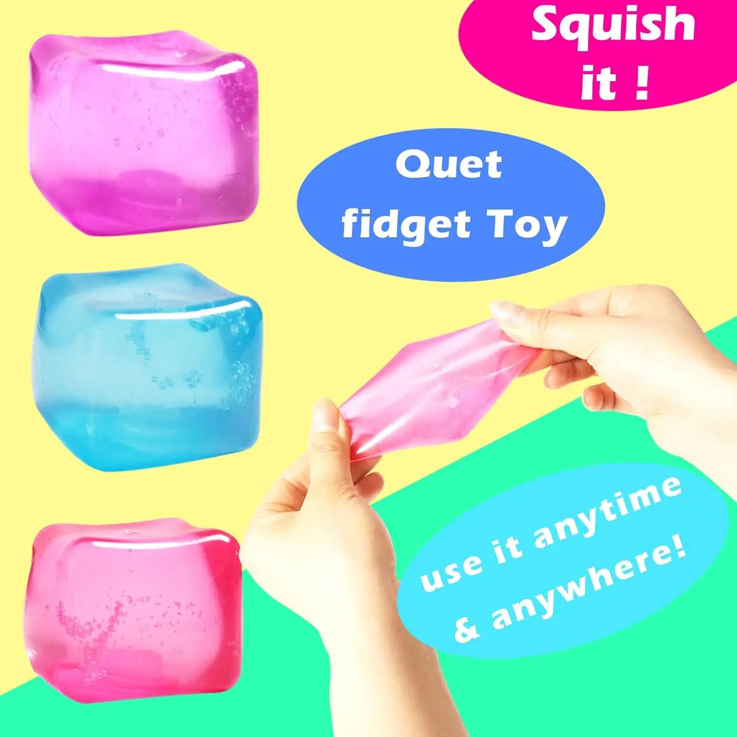 High Density Gel Ice Cube Square Decompression Vent Toy Squishy Stress Ball Squeeze Toys Stress Relief Sensory Toy squeeze toys