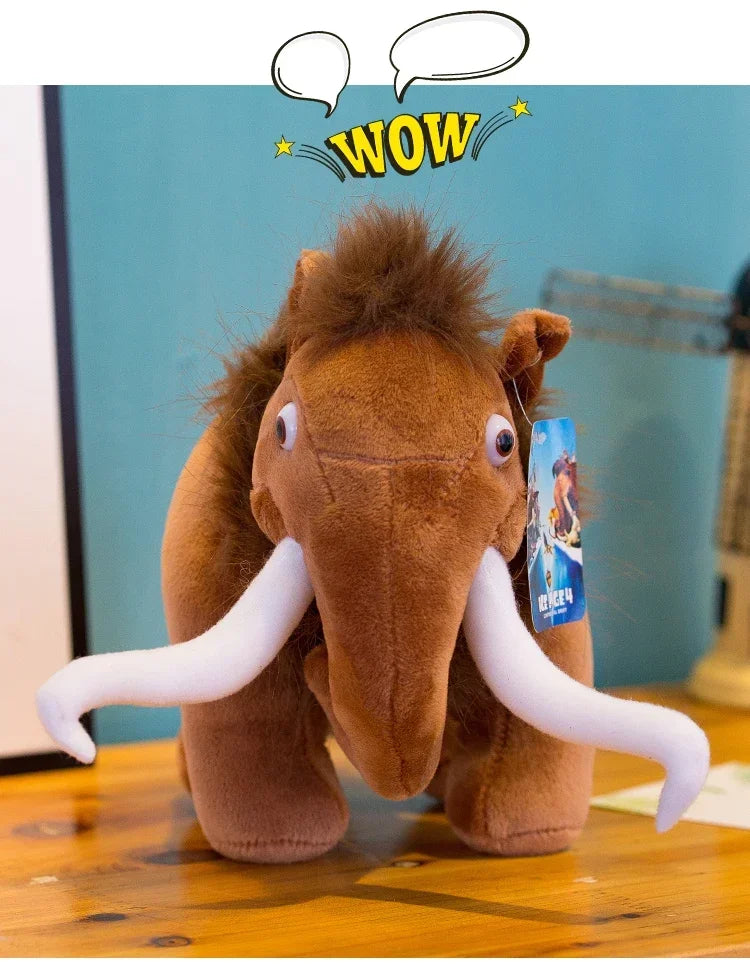 Ice Age Plush Toy Squirrel Mammoth Elephant Swordtooth Tiger Doll Soft Stuffed Animal Sleeping Pillow Gifts for Kids and Girls