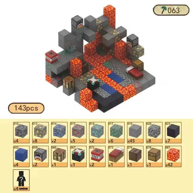 Magnetic Building Blocks Mine Magnet World Set Toys STEM Creative Stacking Cube Construction Set Christmas Gift For Kid