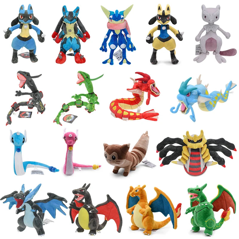 70 Styles Pokemon Plush Toys Kawaii Charizard Lucario Dragonair Rayquaza Gyarados Anime Soft Dolls Kids Birthday Christmas Gifts