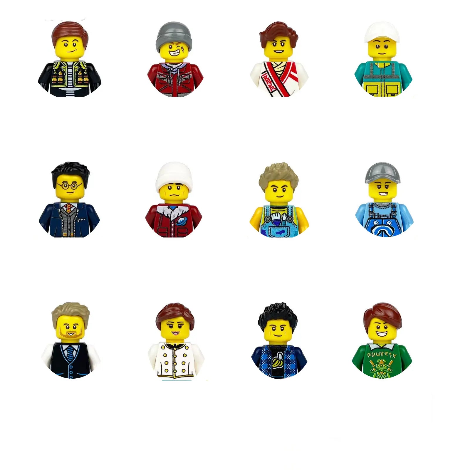 building blocks mini city figures 3D person series movie characters professional doctor police worker fireman robot toys for kid