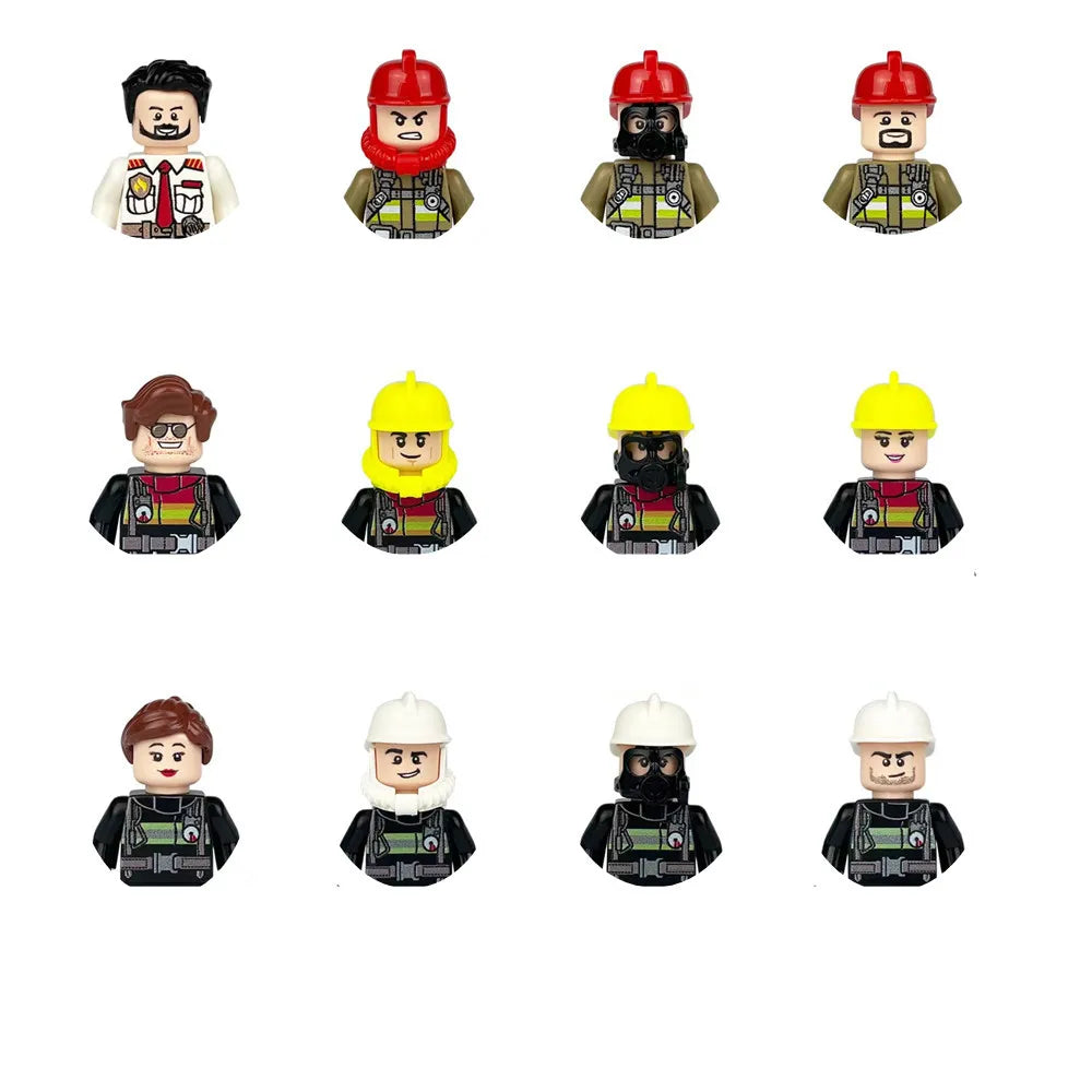 building blocks mini city figures 3D person series movie characters professional doctor police worker fireman robot toys for kid