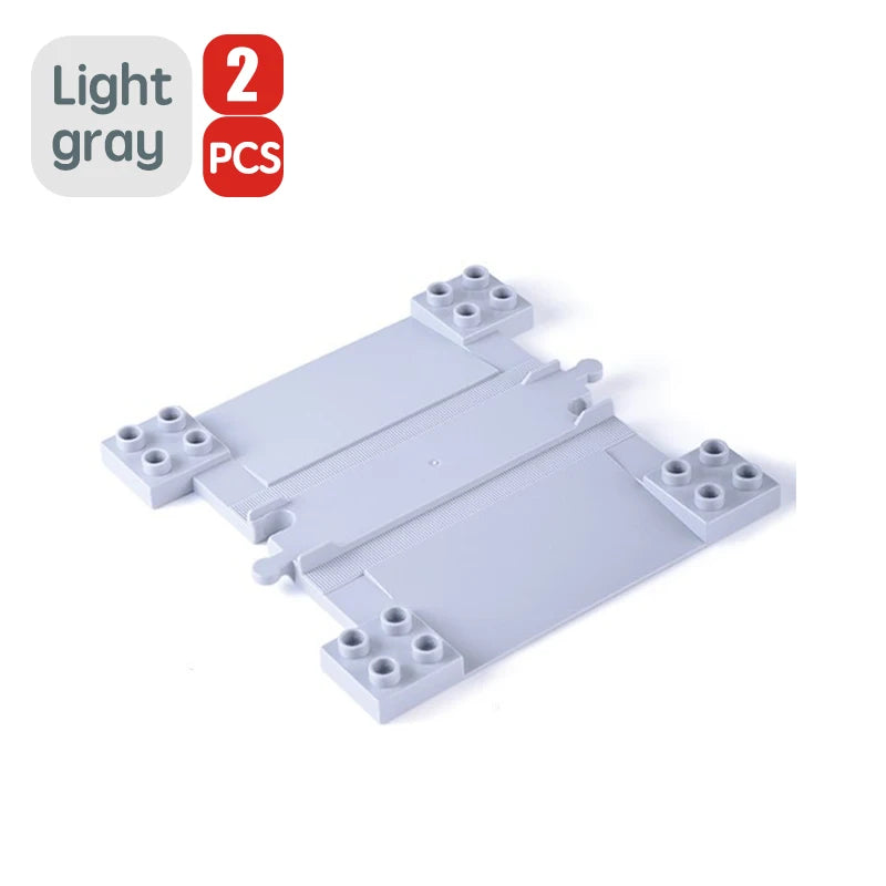 City Train Track Sets Assembly Railway Accessories Bricks Children Interactive Toys Big Size Building Blocks Compatible DuploED