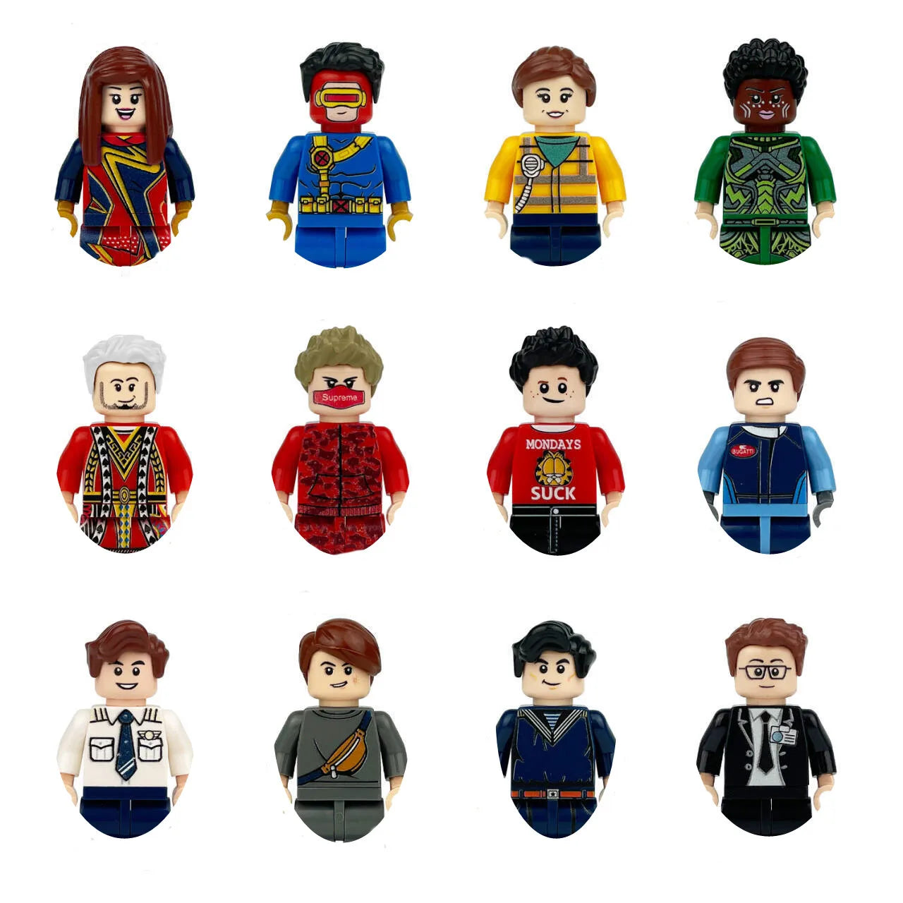 building blocks mini city figures 3D person series movie characters professional doctor police worker fireman robot toys for kid