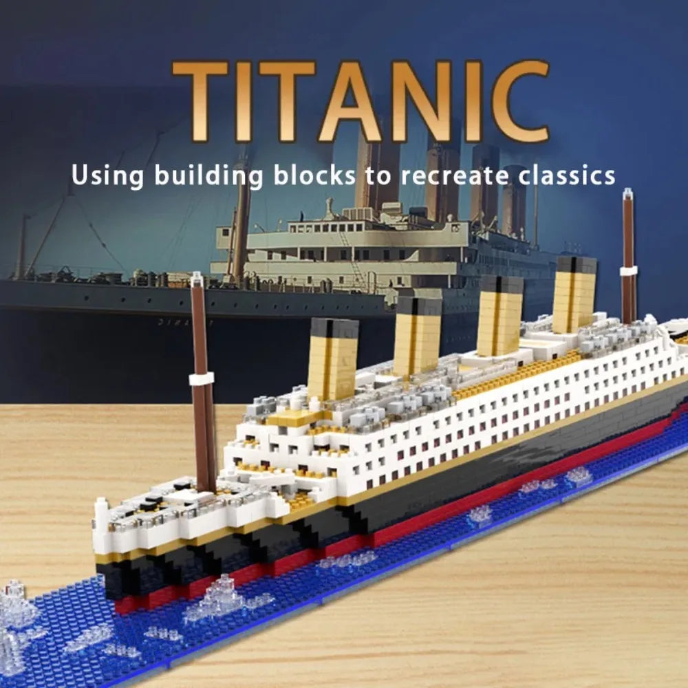 4000+Pcs Titanic Model Cruise Ship Building Blocks MOC Boat Bricks Collection DIY Construction Toys for Children Gift