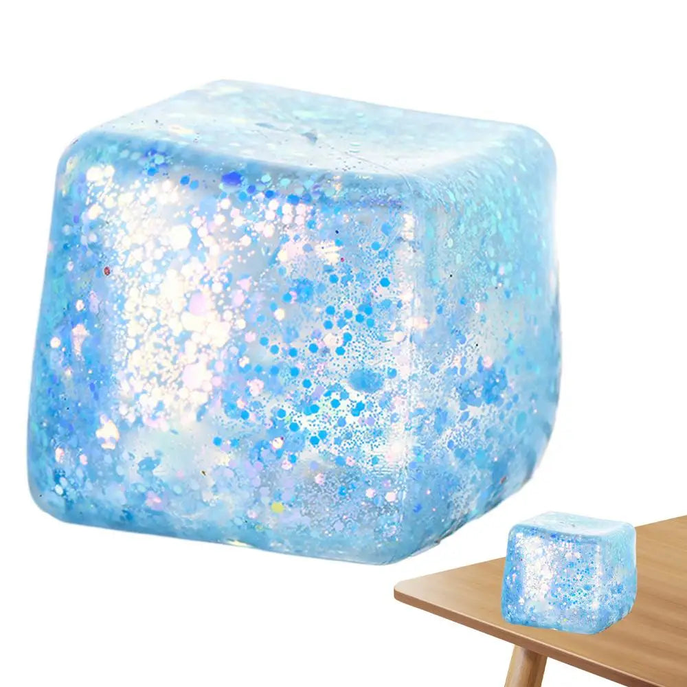 Maltose Cube Stress Squeeze Toy D ecompression Small Ice Cubes Anti Stress Slow Rebound Polar Light Colorful Squeeze TPR Block