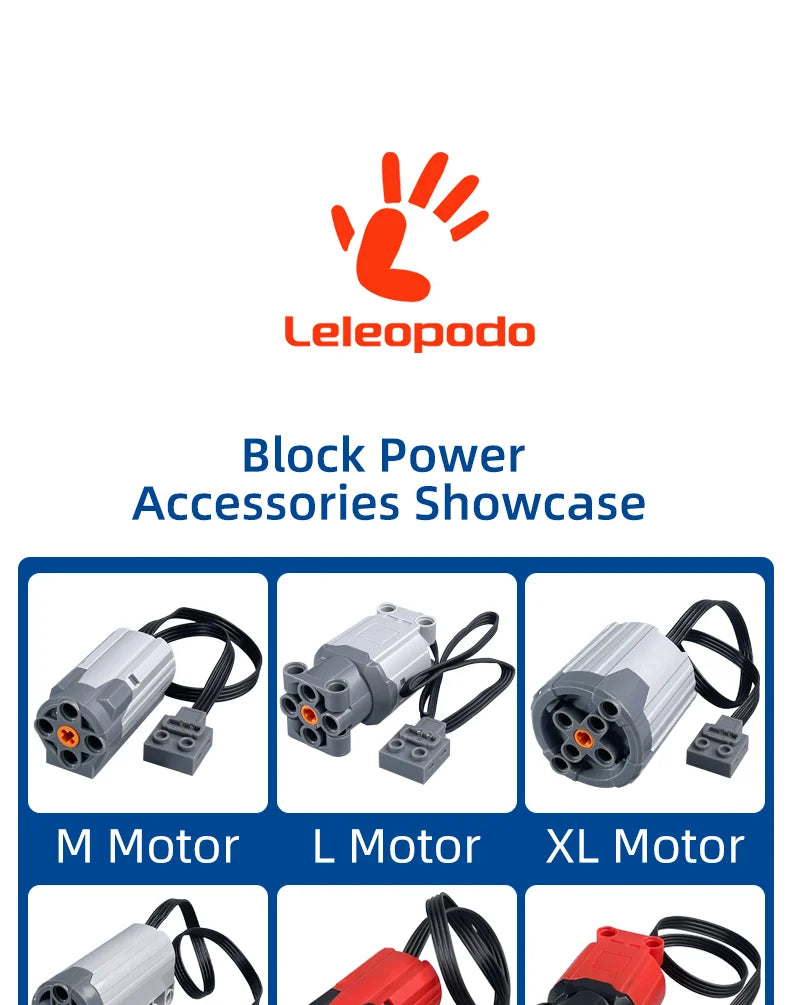 MOC Power Functions Enhanced Version M L XL Servo Red Motor Technical Part Building Block Toy Accessories Compatible with Brand