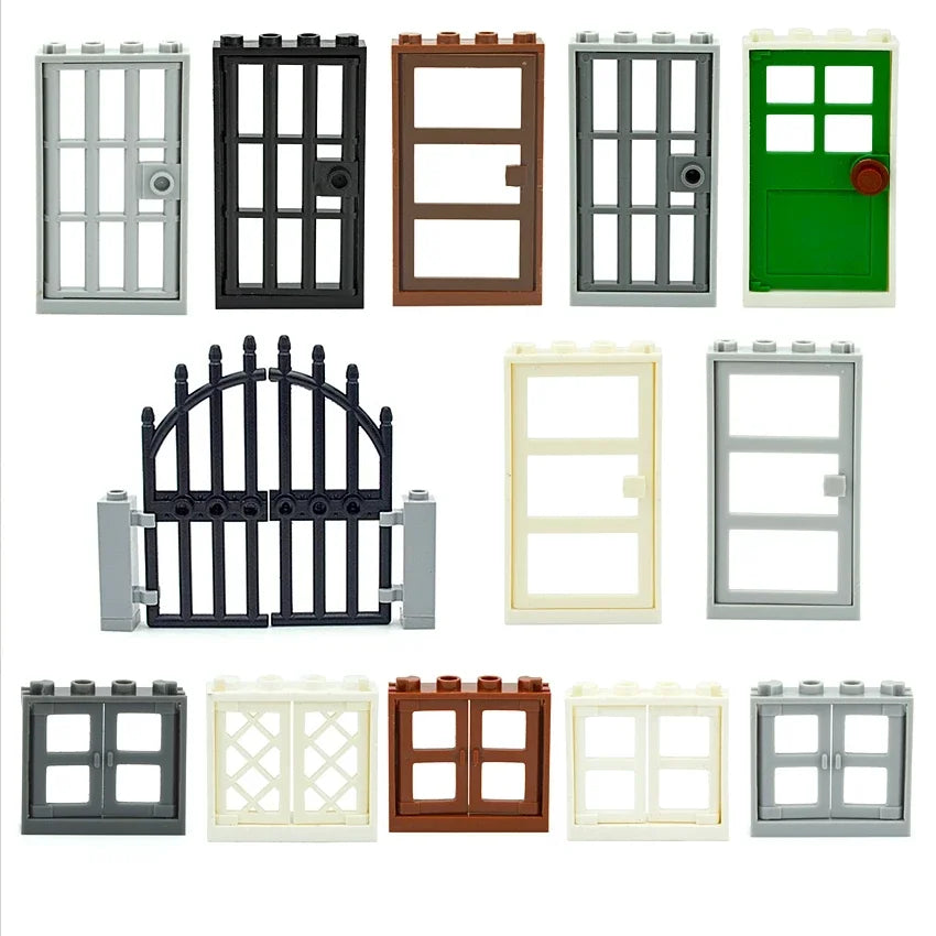 MOC City Friends House Parts Fence Stairs Ladder Gate Building Blocks Door Window Figures Garden Leduo DIY Accessories Bricks