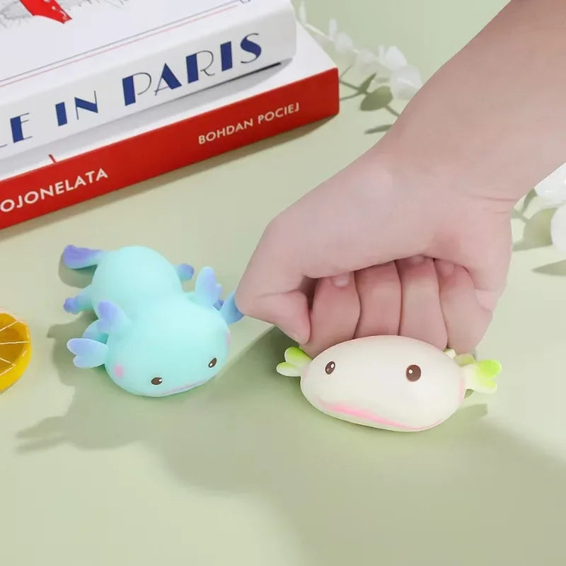 Cute Axolotl Squeeze Toys Cartoon Fish Relax Antistress Squishy Toys Stress Relief Slow Rebound Stretch Toys For Adult Kids