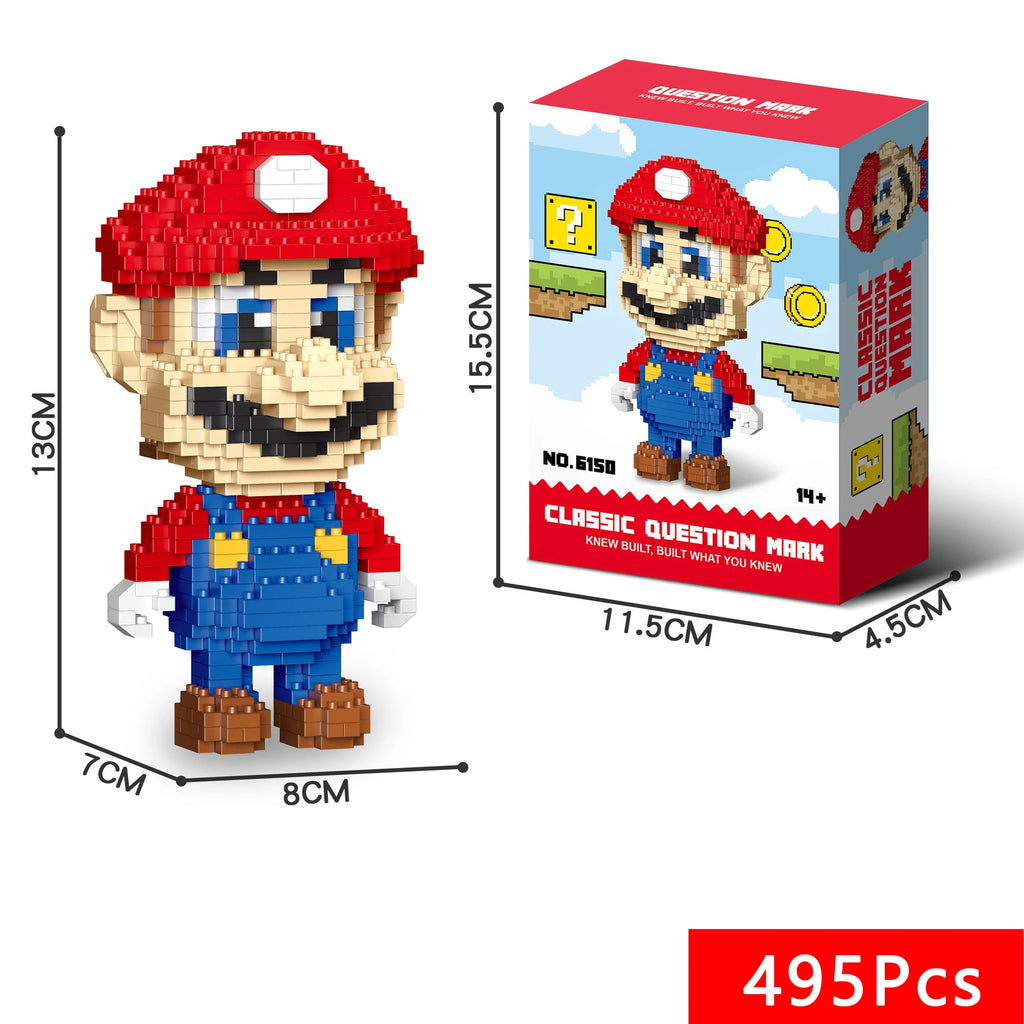 NEW Super Mario Bros Lega Mario Luigi Figure Building Blocks Cartoon Anime Yoshi Assembled Bricks Bowser Toy For Children Gifts