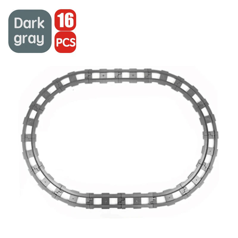 City Train Track Sets Assembly Railway Accessories Bricks Children Interactive Toys Big Size Building Blocks Compatible DuploED