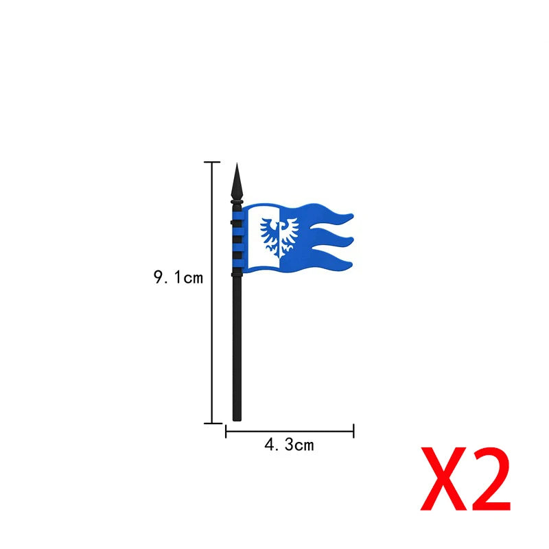 Military Building Blocks Compatible Solider Figures Medieval Knights Weapons Cloak Shoulder Armored War Horse Flags Gifts Toys