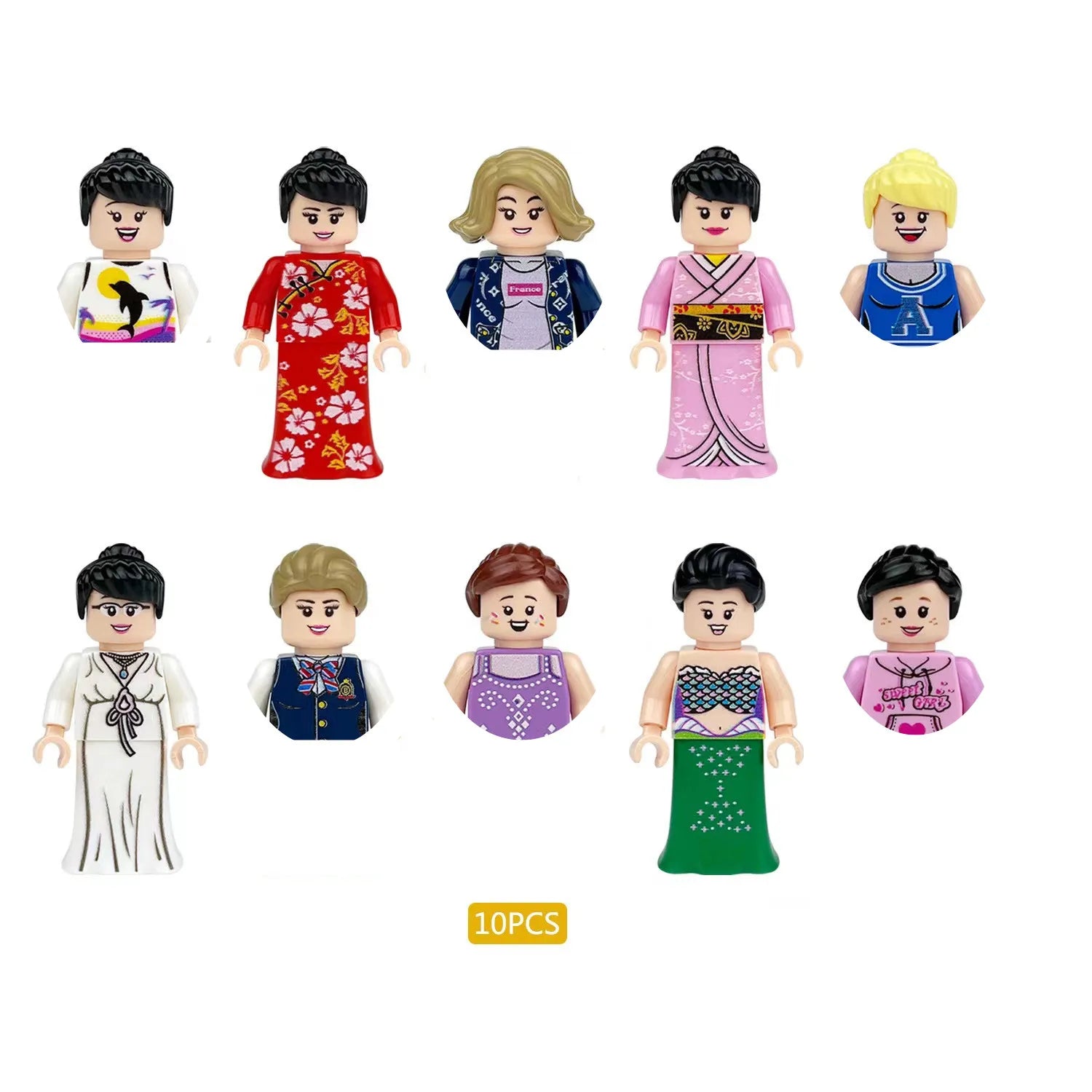 building blocks mini city figures 3D person series movie characters professional doctor police worker fireman robot toys for kid