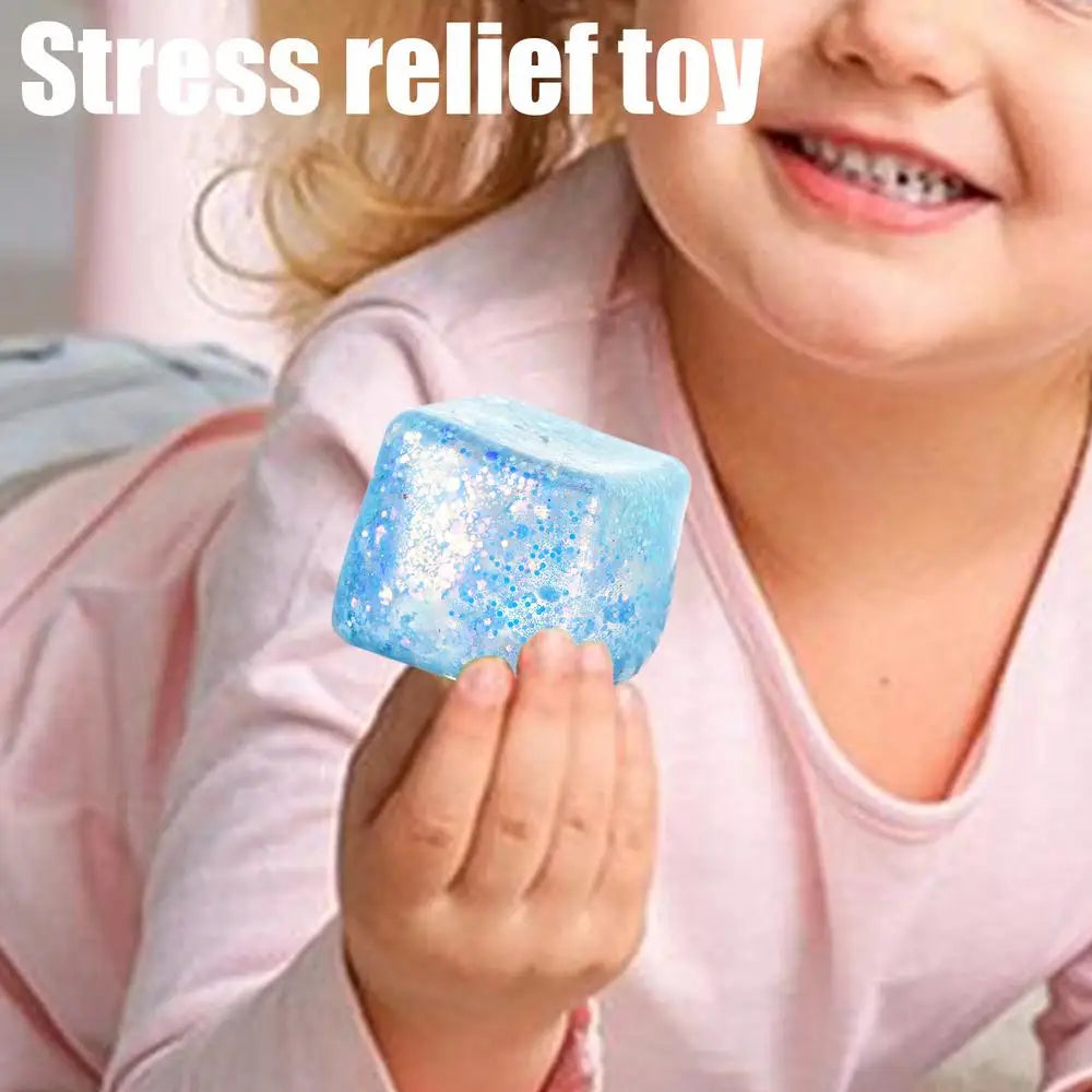 Maltose Cube Stress Squeeze Toy D ecompression Small Ice Cubes Anti Stress Slow Rebound Polar Light Colorful Squeeze TPR Block