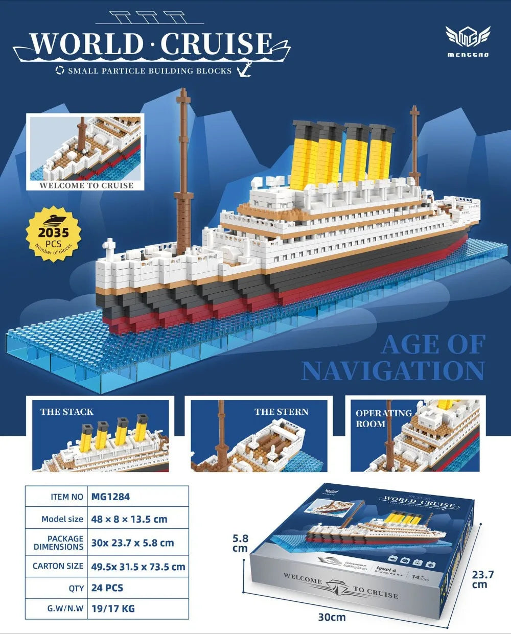 4000+Pcs Titanic Model Cruise Ship Building Blocks MOC Boat Bricks Collection DIY Construction Toys for Children Gift