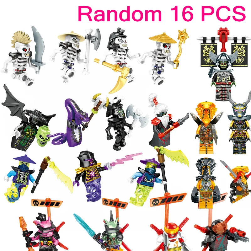 Ninja Anime Characters Mini Figure Building Block Toys Doll Model Figures Kids Boy Birthday Gifts Snake Monster Fighting Model