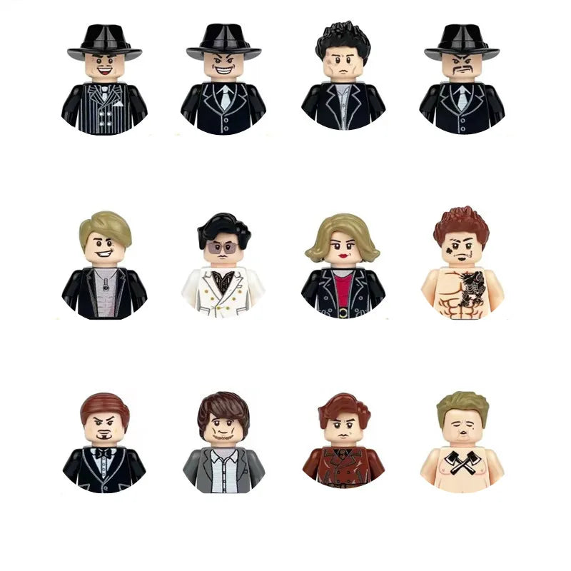 building blocks mini city figures 3D person series movie characters professional doctor police worker fireman robot toys for kid