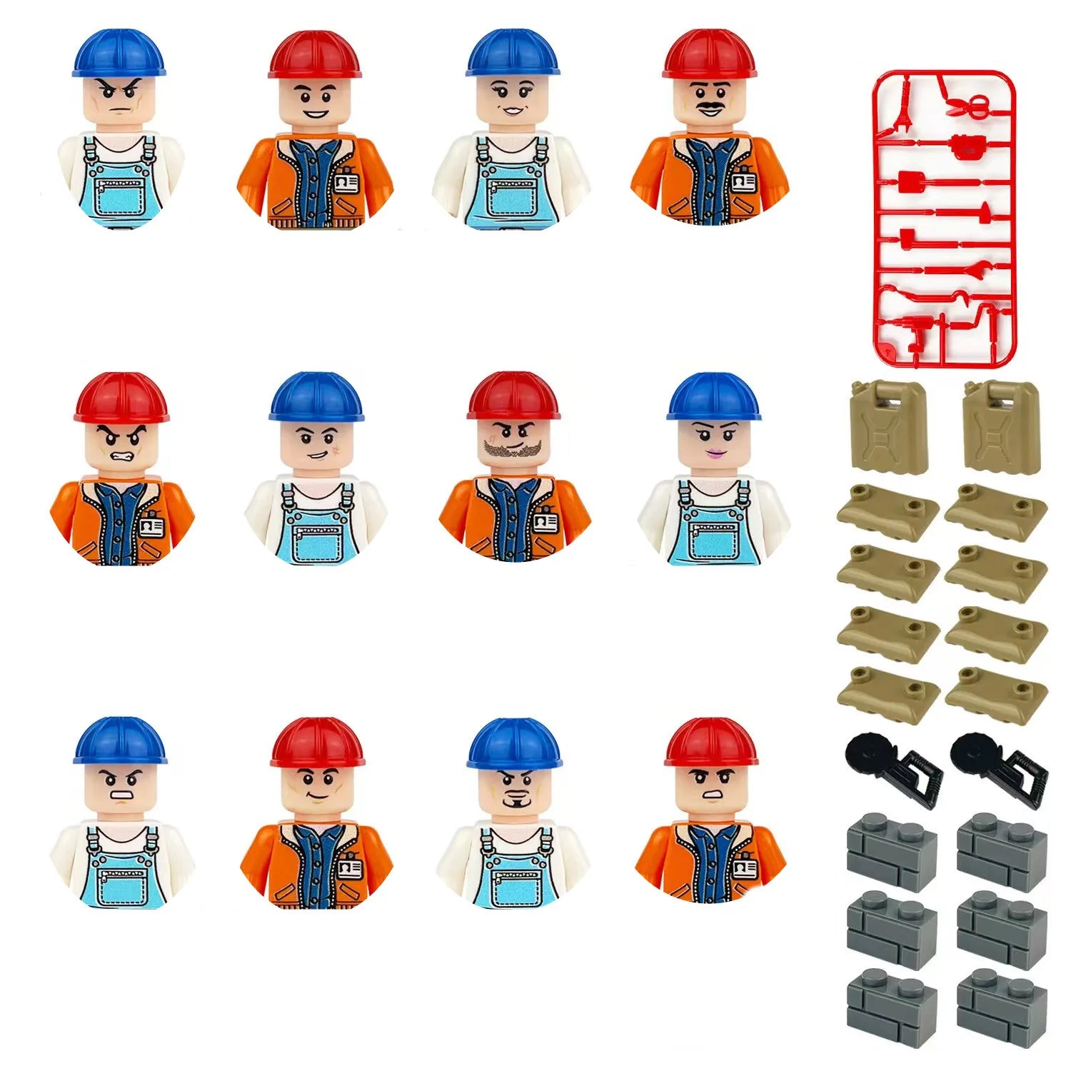 building blocks mini city figures 3D person series movie characters professional doctor police worker fireman robot toys for kid