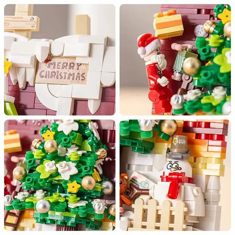 Mini Building Blocks Christmas Painting Ornaments DIY Home Hanging Paintings Assembled Brick Toys Adults and Children Toys Gifts