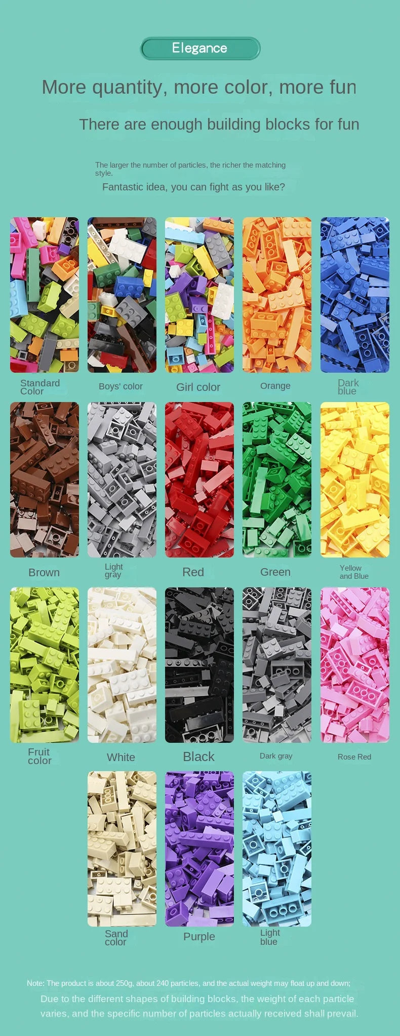125/250g Building Blocks Bulk Lot Pack Sorted By Color Bricks Block Plate Toys Small Particles Bulk Compatible Legoeds
