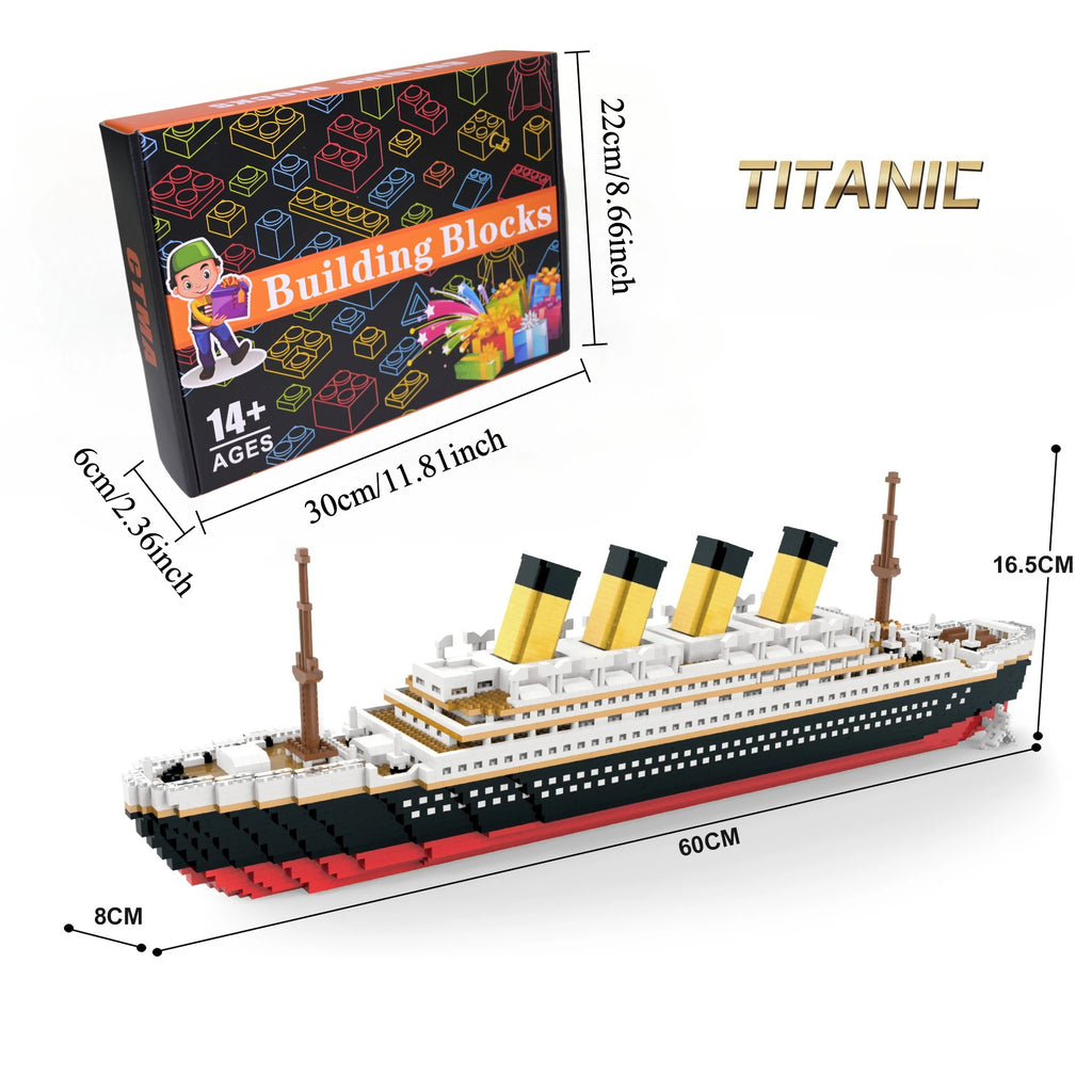 4000+Pcs Titanic Model Cruise Ship Building Blocks MOC Boat Bricks Collection DIY Construction Toys for Children Gift