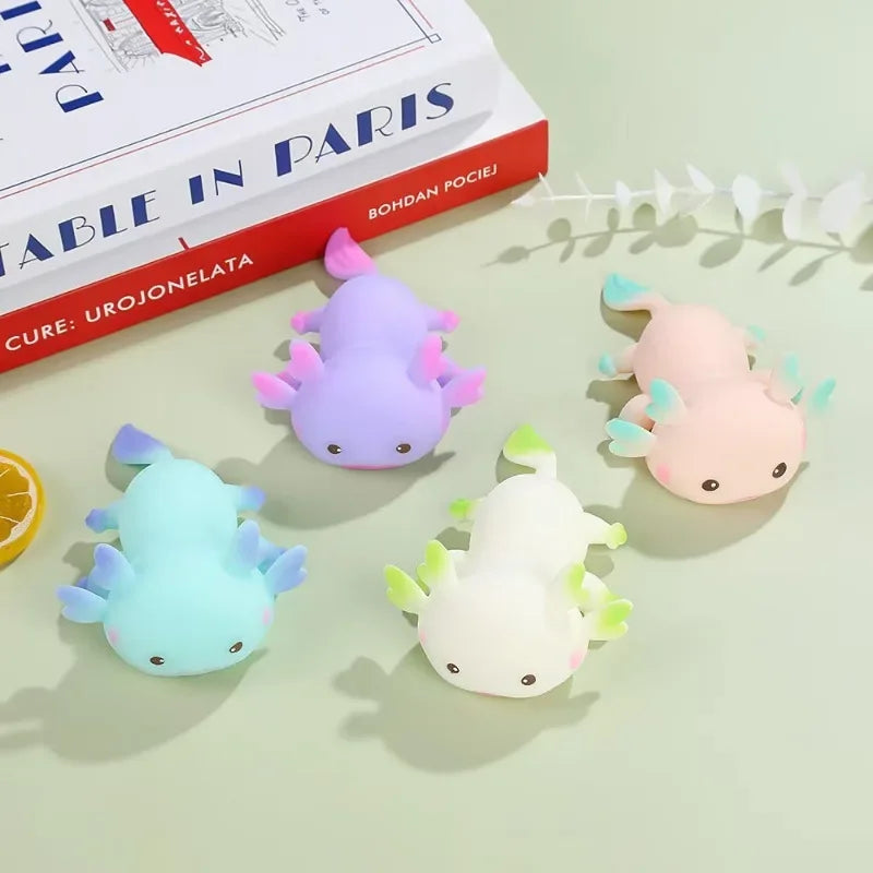 Cute Axolotl Squeeze Toys Cartoon Fish Relax Antistress Squishy Toys Stress Relief Slow Rebound Stretch Toys For Adult Kids