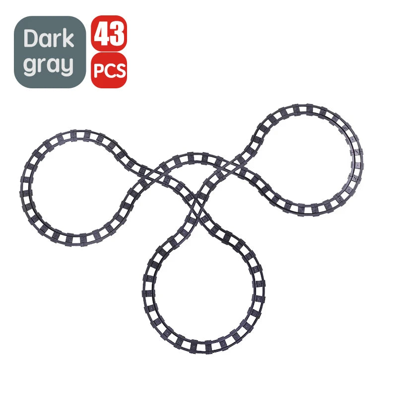 City Train Track Sets Assembly Railway Accessories Bricks Children Interactive Toys Big Size Building Blocks Compatible DuploED