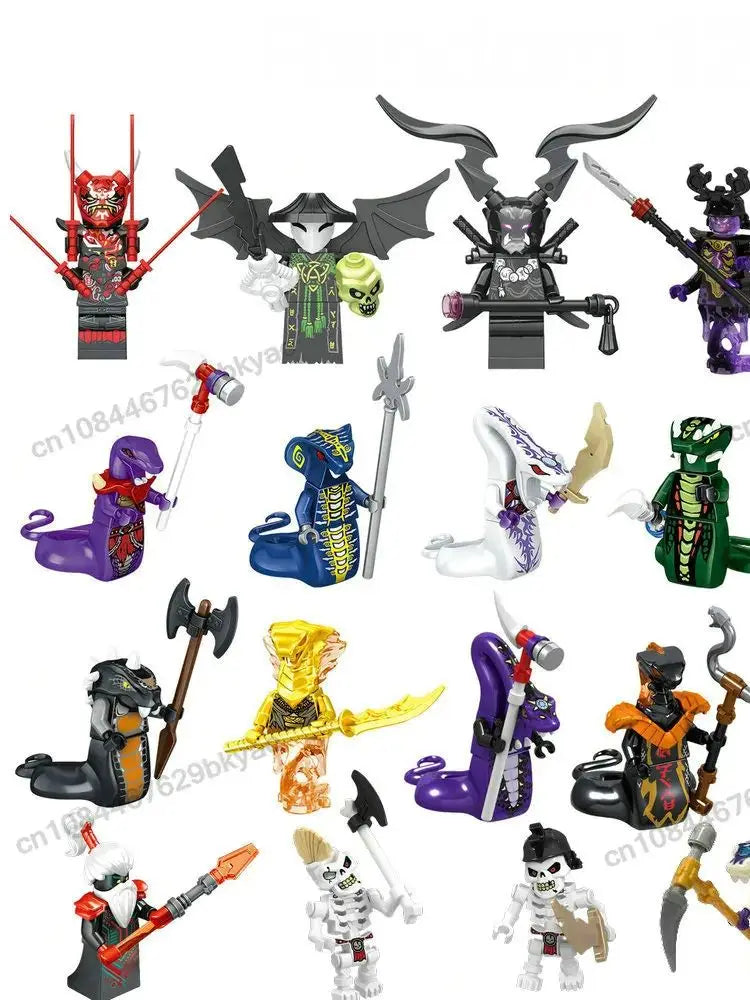 Ninja Anime Characters Mini Figure Building Block Toys Doll Model Figures Kids Boy Birthday Gifts Snake Monster Fighting Model