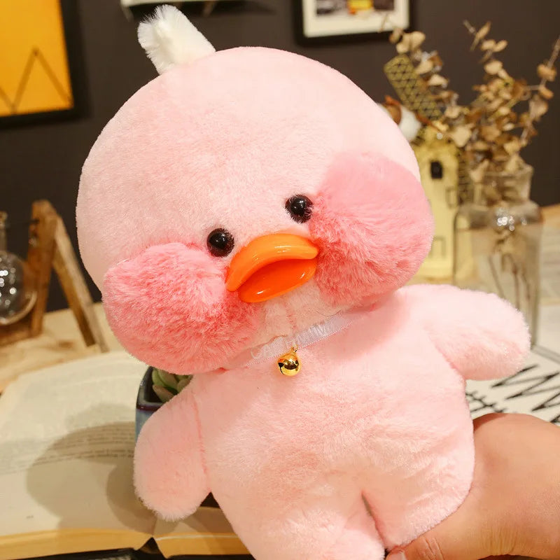 30cm Pink Pato Yellow Lalafanfan Pato Cafe Girl Plush Toy Cute Kawaii Lalafanfan Doll Wearing Glasses Wearing Clothes Toys Gift