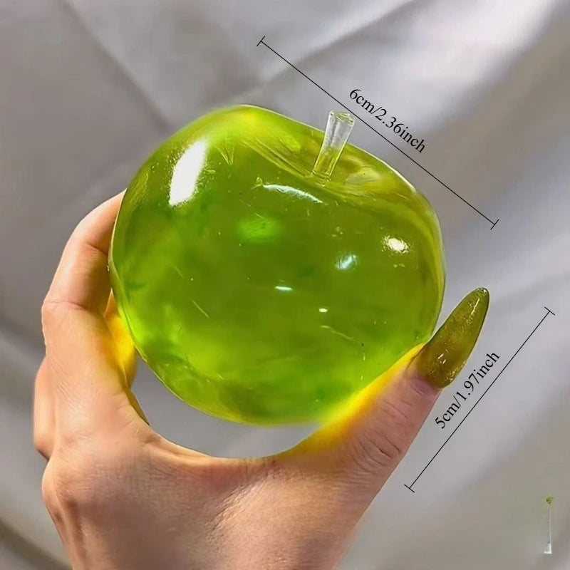 Squishy Green Apple Stress Ball Soft Fidget Sensory Toy for ADHD Autism Slow Rebound Squeeze Toy for Adults Kids Christmas Gift