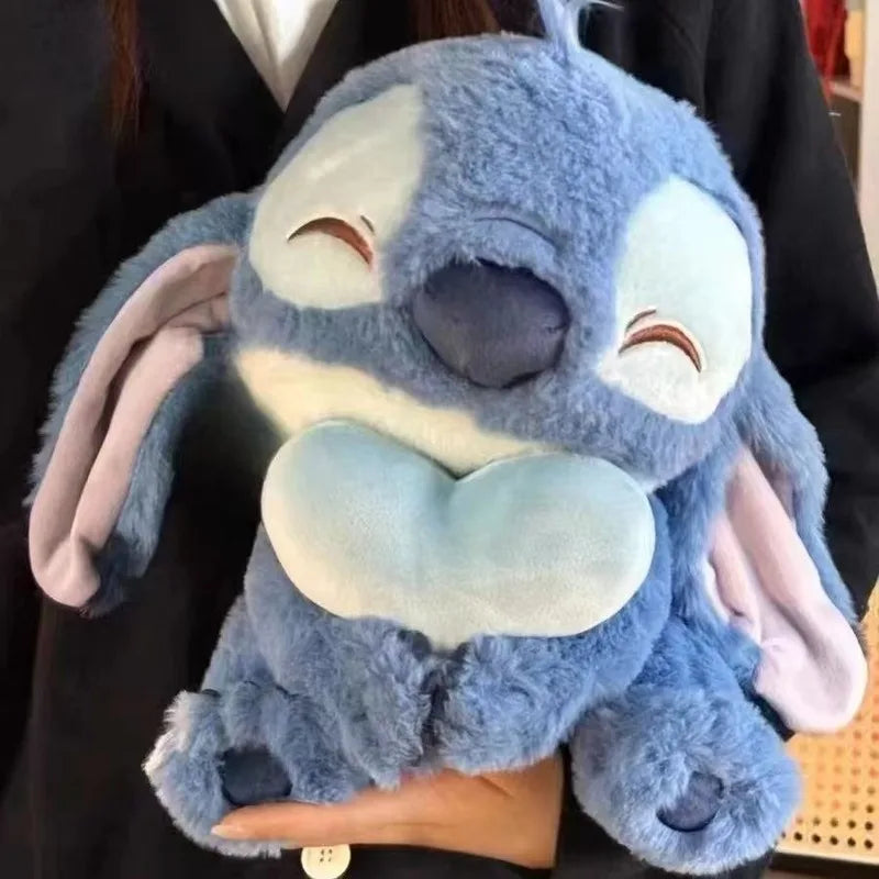 Stitch Holding Heart Plush Toy Soft Stuffed Doll Kawaii Anime Plushie Sofa Desktop Ornament Decoration Sofa Pillow Birthday Gift
