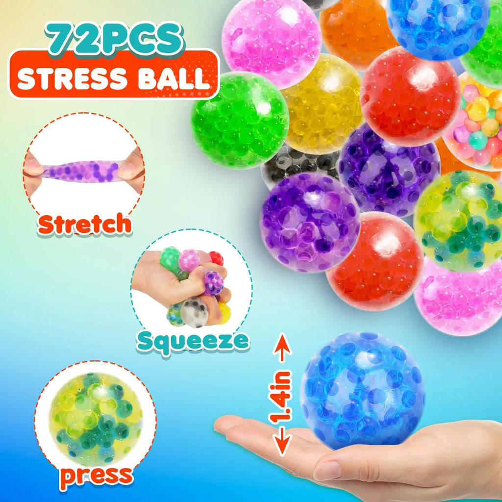 5-80pcs Squishy Stres Balls Fidget Toys Squishy Toys Stress Ball for Anxiety, Fidget Stress Toys Bulk, Squeeze Balls