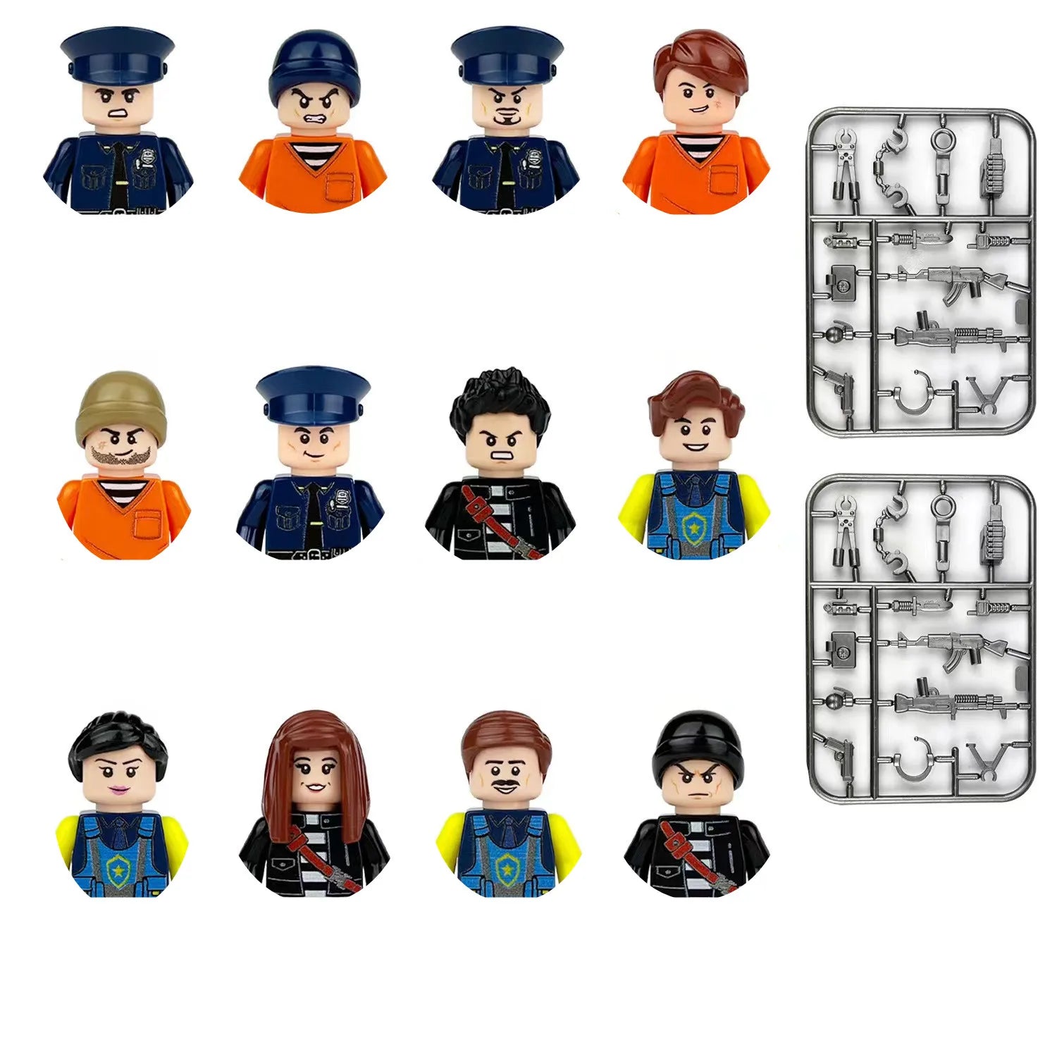 building blocks mini city figures 3D person series movie characters professional doctor police worker fireman robot toys for kid