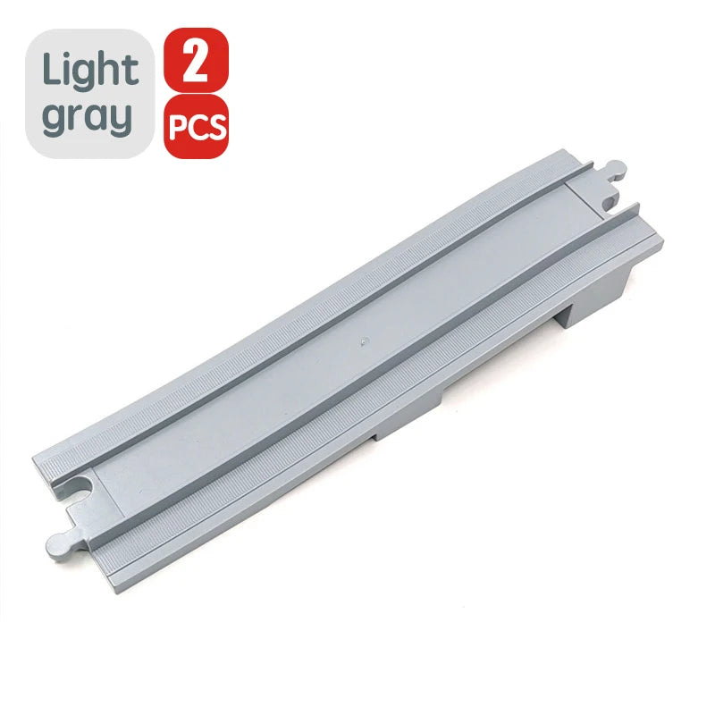 City Train Track Sets Assembly Railway Accessories Bricks Children Interactive Toys Big Size Building Blocks Compatible DuploED