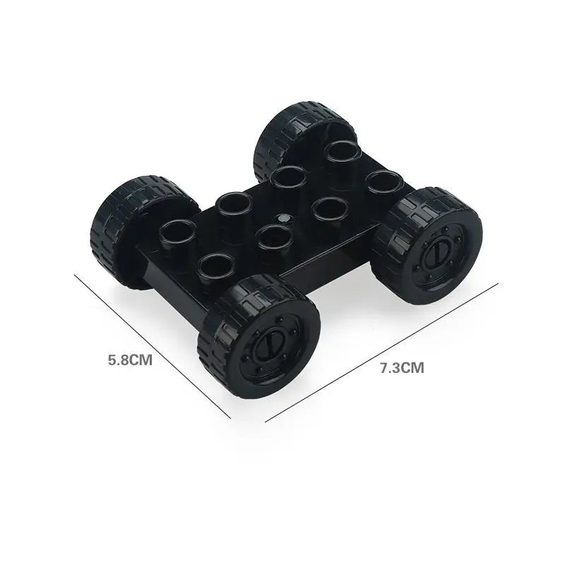 City Car Cartoon Offroad Truck Bread Trailer Bus Big Size Building Blocks Accessories Children Educational DuploLG Bricks Toys