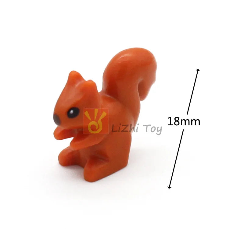 MOC Animal Figure Brick Building Blocks Pet Zoo Dog Penguin Cat Clown Fish Bird Bear Bat Squirrel Owl DIY Model Toys Girls Kids