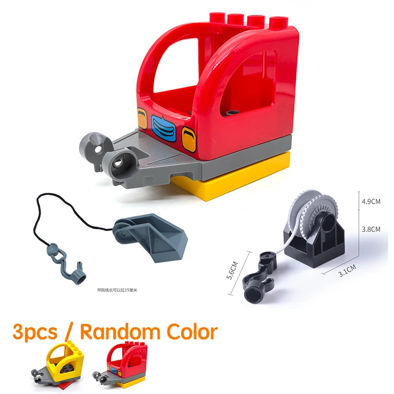 City Train Track Sets Assembly Railway Accessories Bricks Children Interactive Toys Big Size Building Blocks Compatible DuploED