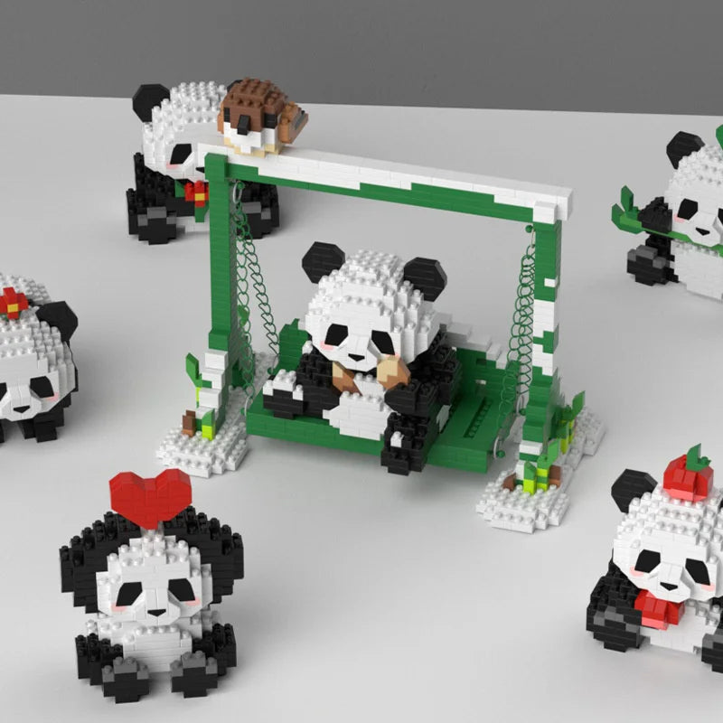 Cute Panda Building Blocks, DIY Educational Toys, Christmas/Halloween/Thanksgiving Day Gift
