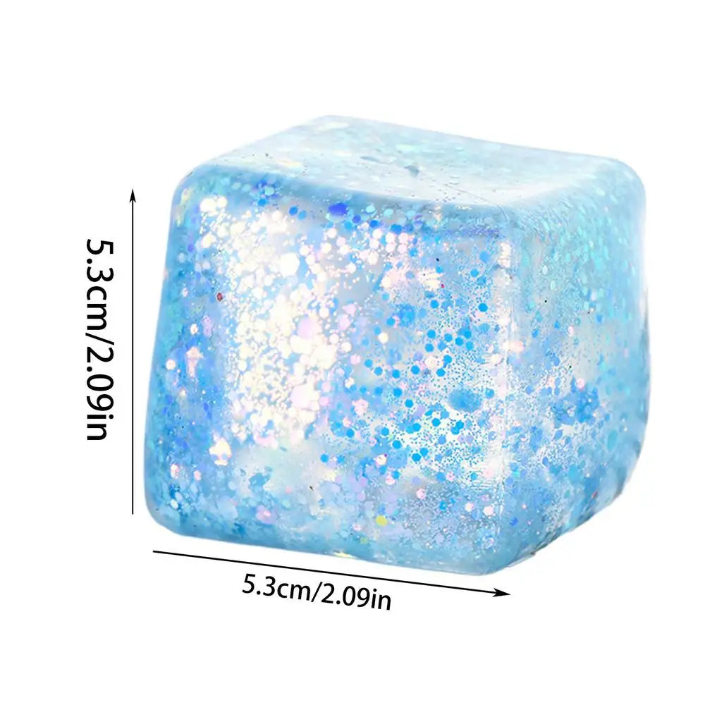 Maltose Cube Stress Squeeze Toy D ecompression Small Ice Cubes Anti Stress Slow Rebound Polar Light Colorful Squeeze TPR Block