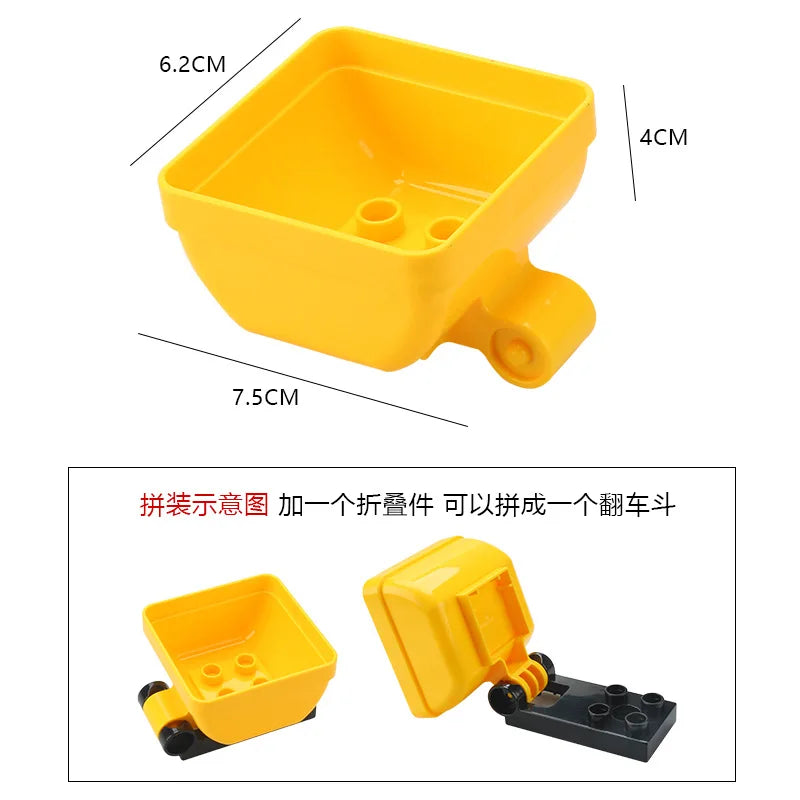 City Car Cartoon Offroad Truck Bread Trailer Bus Big Size Building Blocks Accessories Children Educational DuploLG Bricks Toys