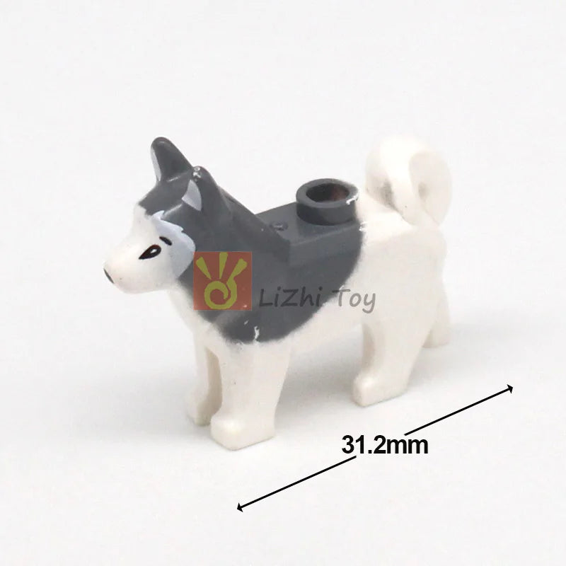 MOC Animal Figure Brick Building Blocks Pet Zoo Dog Penguin Cat Clown Fish Bird Bear Bat Squirrel Owl DIY Model Toys Girls Kids