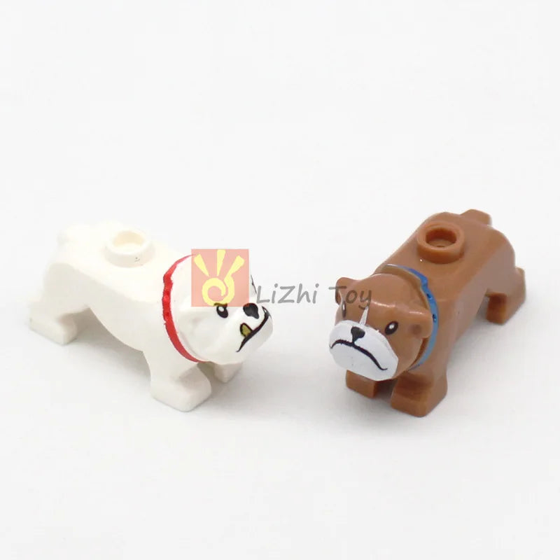 MOC Animal Figure Brick Building Blocks Pet Zoo Dog Penguin Cat Clown Fish Bird Bear Bat Squirrel Owl DIY Model Toys Girls Kids