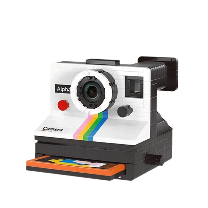 593/802PCS Vintage Camera Model Building Block Toy Kids Educational Assembly Set Birthday Gift Creative Retro Photography Decor