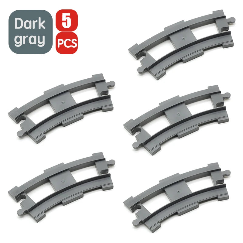 City Train Track Sets Assembly Railway Accessories Bricks Children Interactive Toys Big Size Building Blocks Compatible DuploED