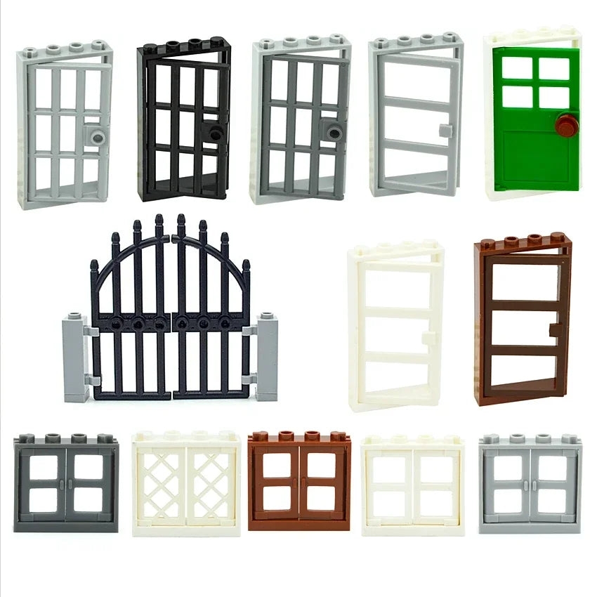 MOC City Friends House Parts Fence Stairs Ladder Gate Building Blocks Door Window Figures Garden Leduo DIY Accessories Bricks