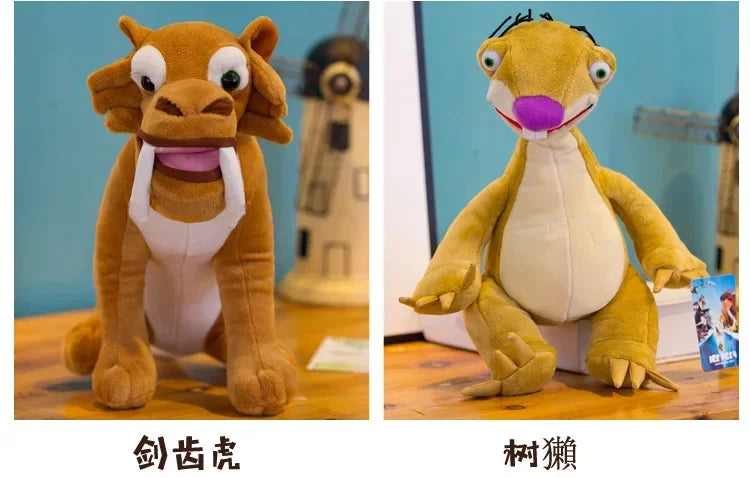 Ice Age Plush Toy Squirrel Mammoth Elephant Swordtooth Tiger Doll Soft Stuffed Animal Sleeping Pillow Gifts for Kids and Girls