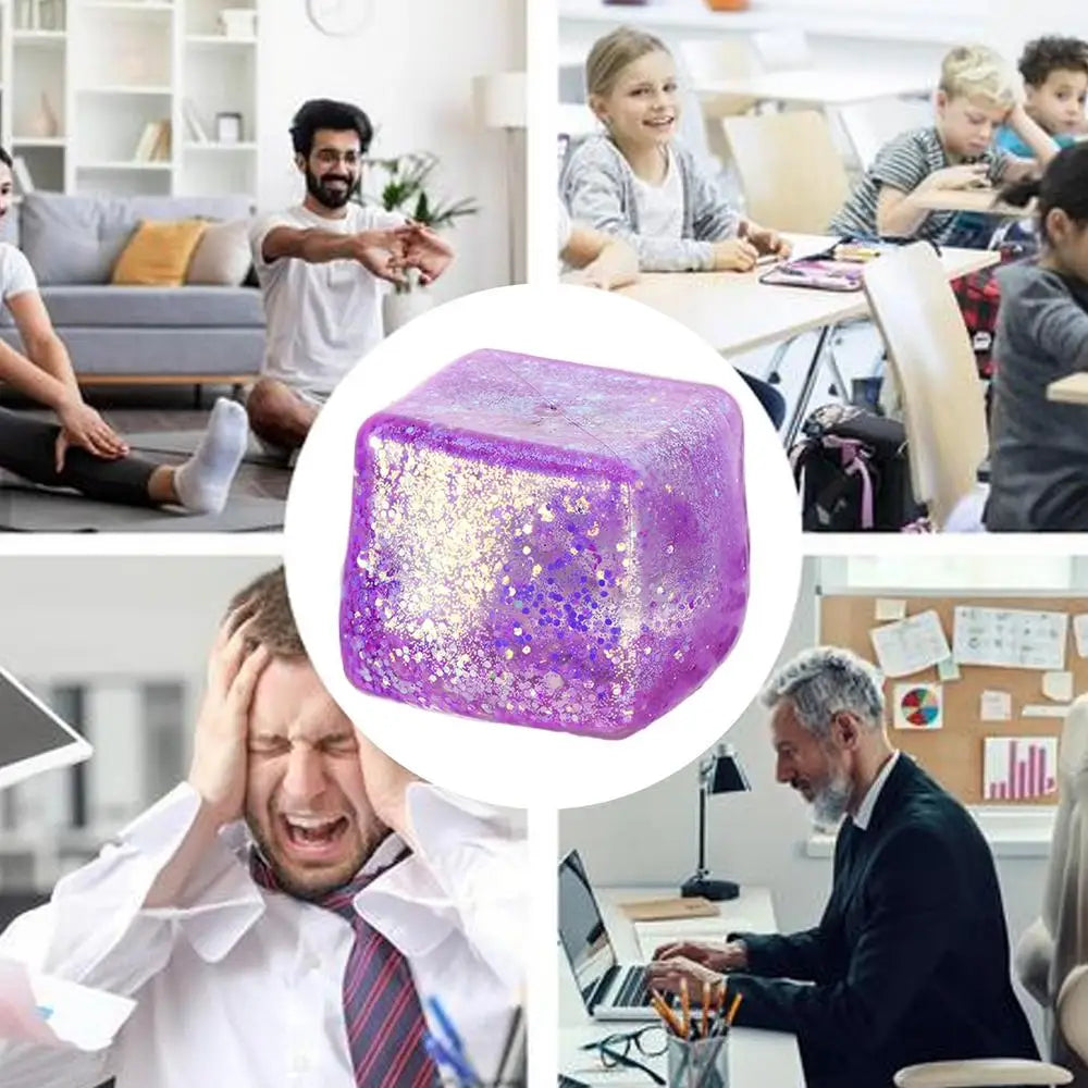 Maltose Cube Stress Squeeze Toy D ecompression Small Ice Cubes Anti Stress Slow Rebound Polar Light Colorful Squeeze TPR Block