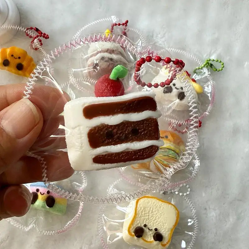 Cute Simulation Toast Bread Squeeze Toy Cartoon Stress Relief Toy Fun Mini Decompression Slow Rebound Toys Gifts Color Random