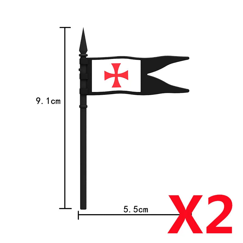 Military Building Blocks Compatible Solider Figures Medieval Knights Weapons Cloak Shoulder Armored War Horse Flags Gifts Toys